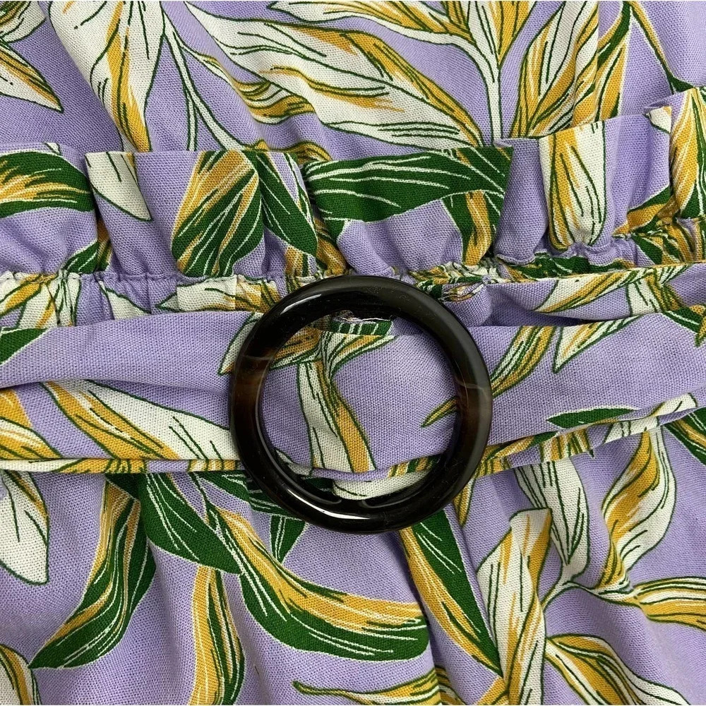 J.O.A. Raya Lavender Tropical Belted Midi Dress - Picture 6 of 13